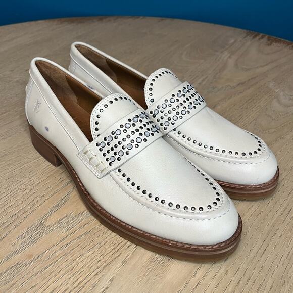 Frye Studded Chunky Leather Loafers Ivory Western Academia Preppy Women’s Size 6 main image 9